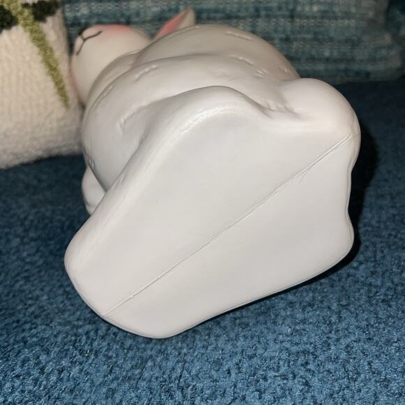 Vintage Peoria Plastic 11" Easter Bunny Rabbit Blow Mold Candy Container - Picture 10 of 13